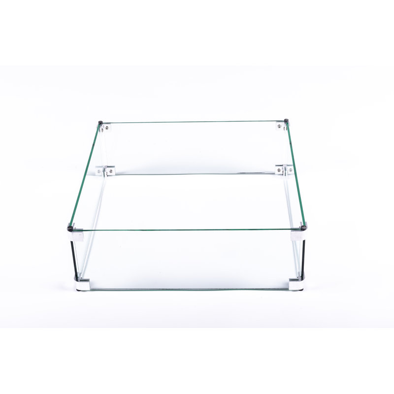 18.9'' Square Glass Fire Pit Accessory