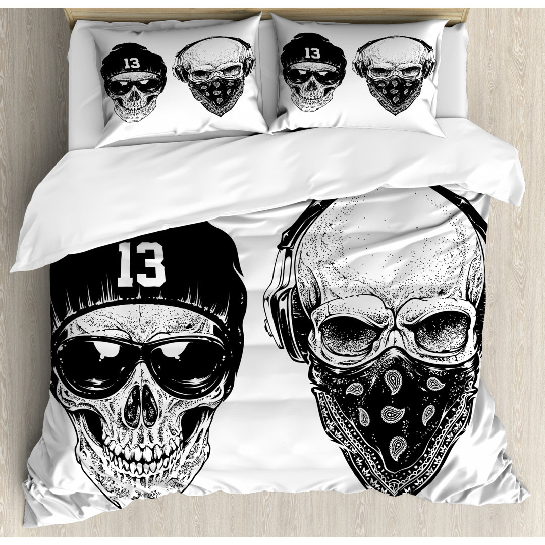 Skull Duvet Cover Set Ambesonne