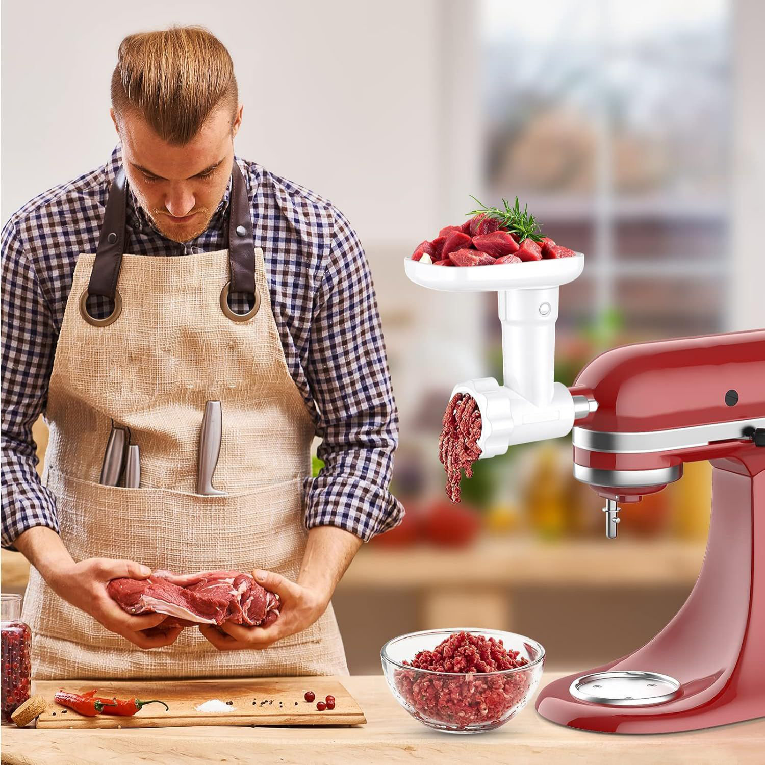 Household Meat Grinder Sausage Stuffer Attachment Kit For KitchenAid Stand  Mixer