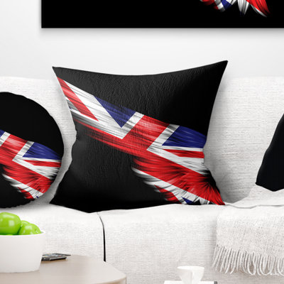 Coussin décoratif à oreilles abstraites avec drapeau royaume-uni