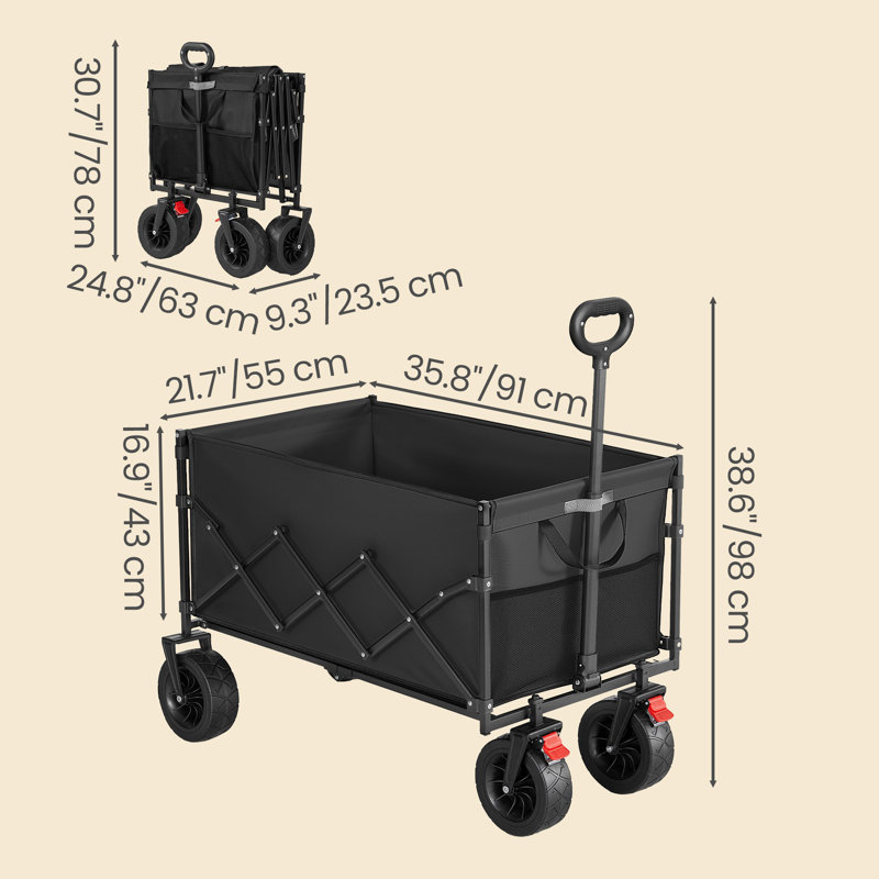 Fabric Bar Cart, Black