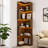 5 Tier Corner Bookcase With LED Lights For Home Office-1068668387