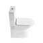 Toilette conforme, 17 po de hauteur, chasse double 1,1 / 1,6, cuve sans rebord, siège à fermeture en douceur, blanc lustré, installation brute de 12 po, entretien rapproché