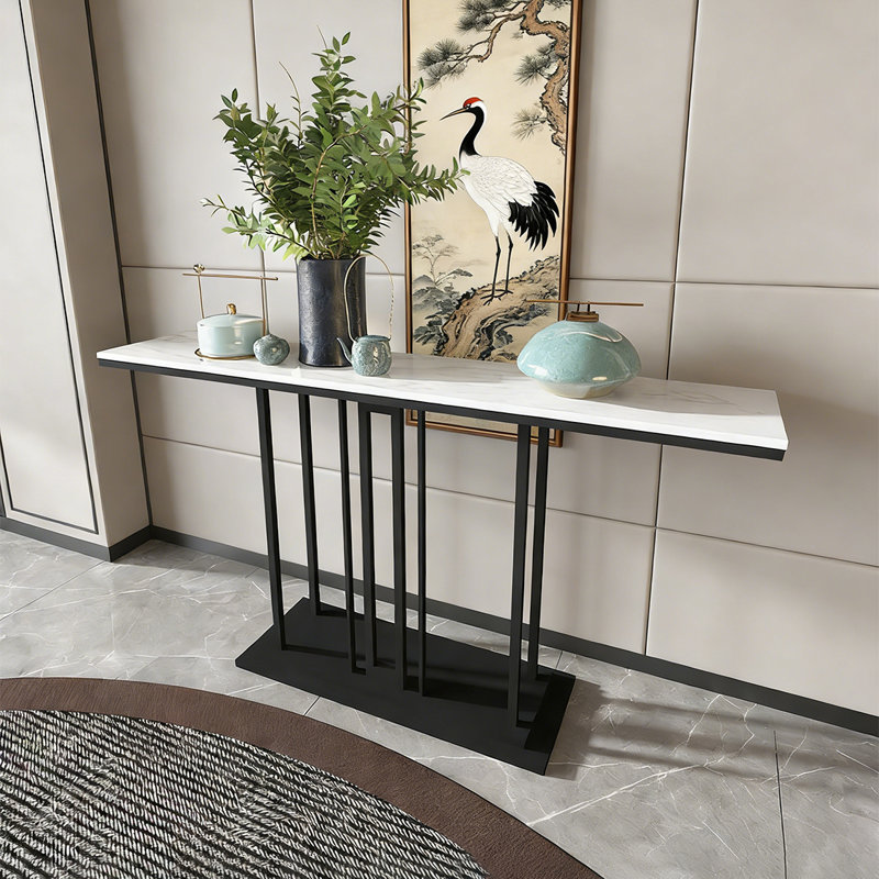 Console élégante en marbre, 31.5" H x 55.12" W x 11.81" D