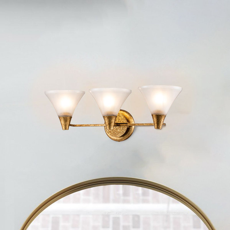 Meuble-lavabo 3 lumières Lemoine, Feuille d’or