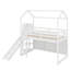 Lit mezzanine simple avec glissoire, tablettes et lumière-528118328
