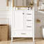 Meuble-lavabo de 24,8 po avec lavabo en céramique, armoire autoportante moderne avec porte à fermeture en douceur, tiroir profond, tiroir peu profond et tiroir large pour un rangement peu encombrant-130628259-130628260