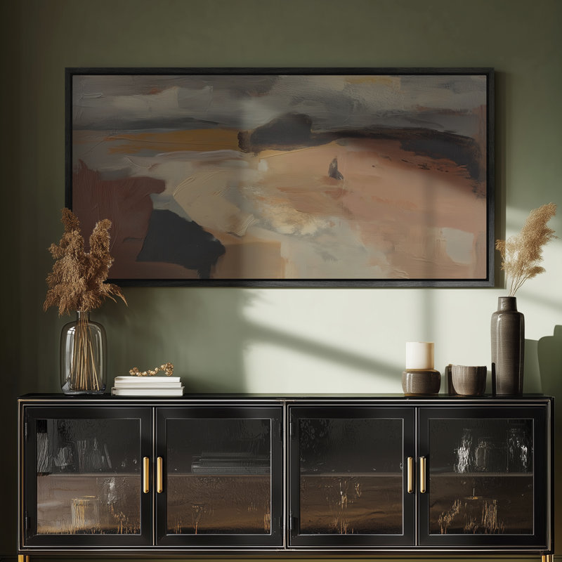 «Neutral Abstract Desert Art», impression murale, Noir, H 30 po x l 60 po