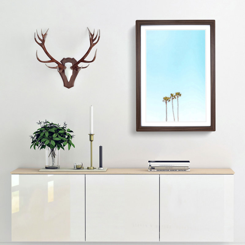 Summer Palm Trees - Framed Print, Walnut Framed, 87cm H x 62cm W x 2cm D