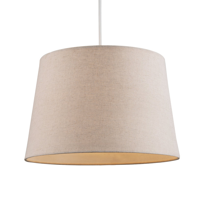 Designer Naturally Textured Linen Lamp Shade In Drum Shape By