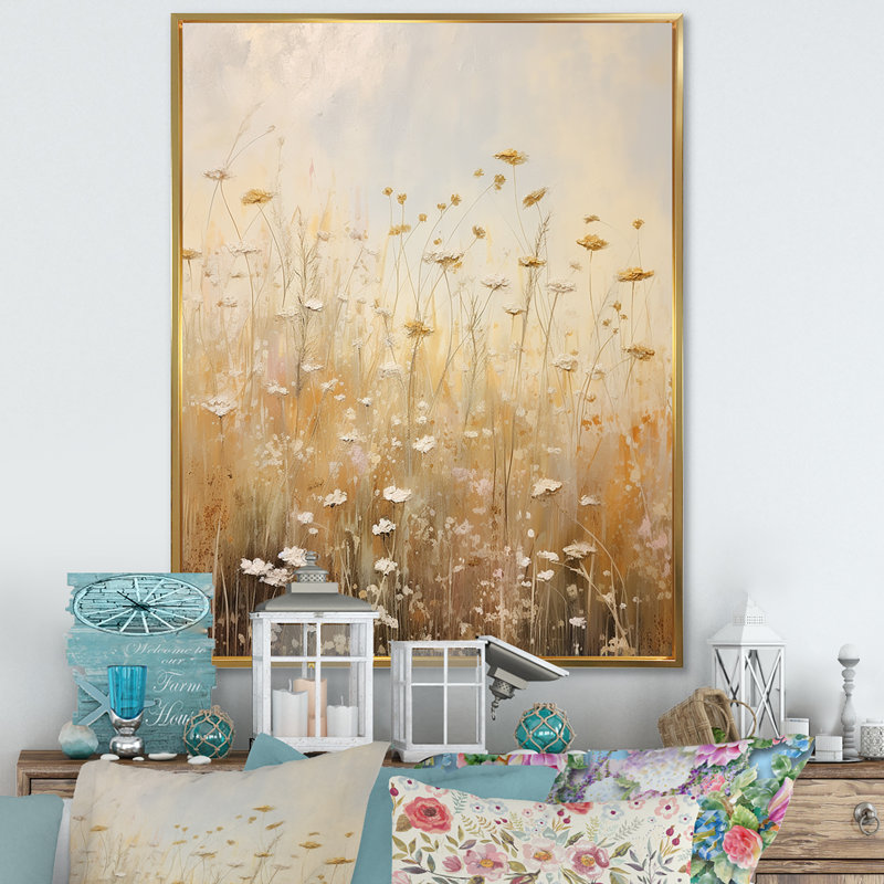 «Meadow Of Dreams V» sur toile, H 20 po x l 12 po x P 1 po, Cadre flottant doré