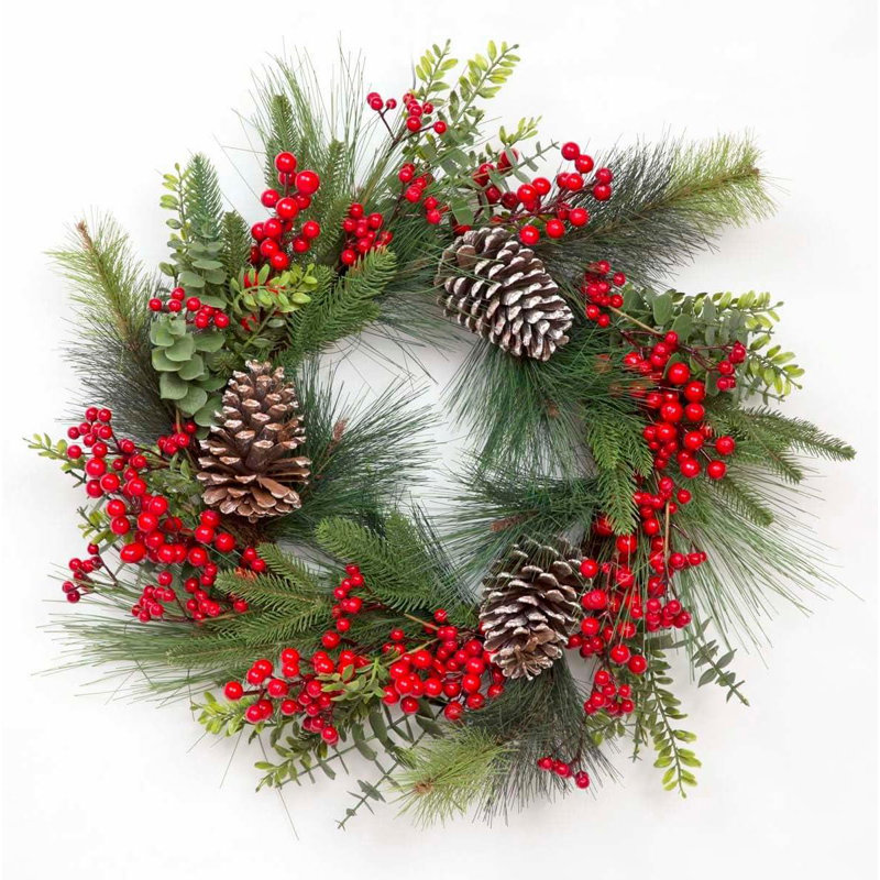 Faux Lighted PVC 23.62cm Christmas Wreath