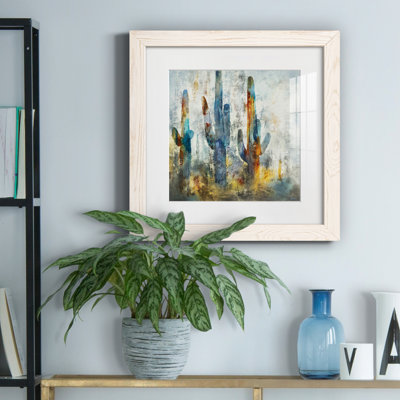 Forêt de Saguaro - Reproduction d'art sur papier encadrée