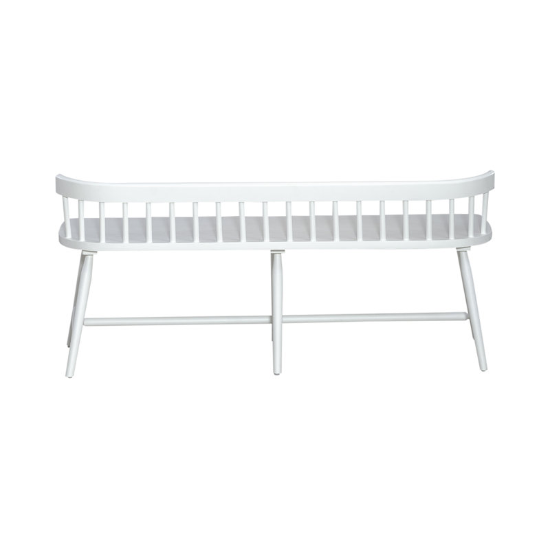 Shell White Rubberwood Spindle Back Bed Bench