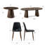 Table de salle à manger extensible pour 4 à 8 personnes avec chaises en similicuir-993723091-993723100
