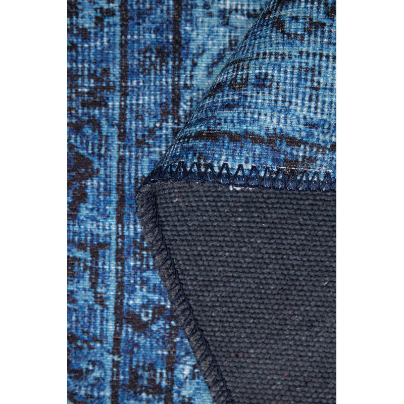 Vonzay Soft Blue Area Rug, 7.5 x 10.8 Feet | 100% Polyester, 1850 g/m² | 0.16 Inches Pile Height, Recycled Poly Cotton Underside | Machine Carpet, Durable & Stylish | Perfect for Living Room, Bedroom, or Office Decor