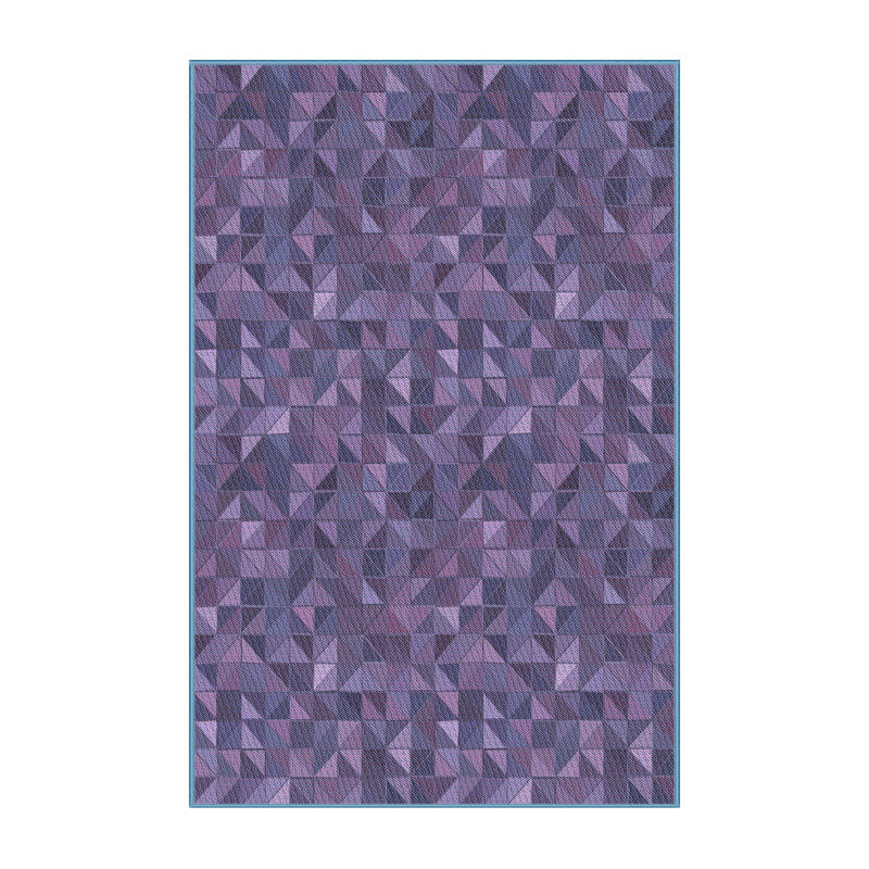 Tapis mauve en laine à motif géométrique, Rectangle 3 pi x 5 pi