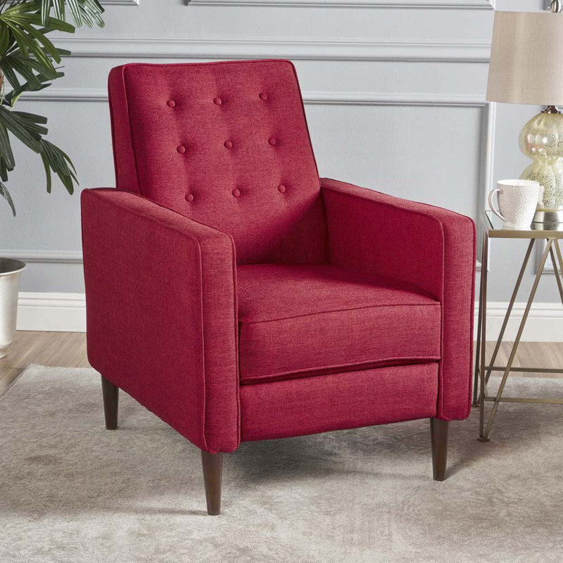 Canapé inclinable en tissu Mid-Century, Rouge