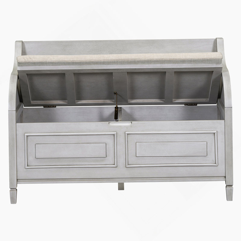 Banc de rangement rustique multifonctionnel (gris délavé), Gris délavé