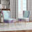 Upholstered Floral Side Chair - Modern floral Accent Chair-90396919