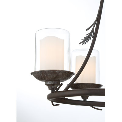 4 - Light Dimmable Wagon Wheel Chandelier