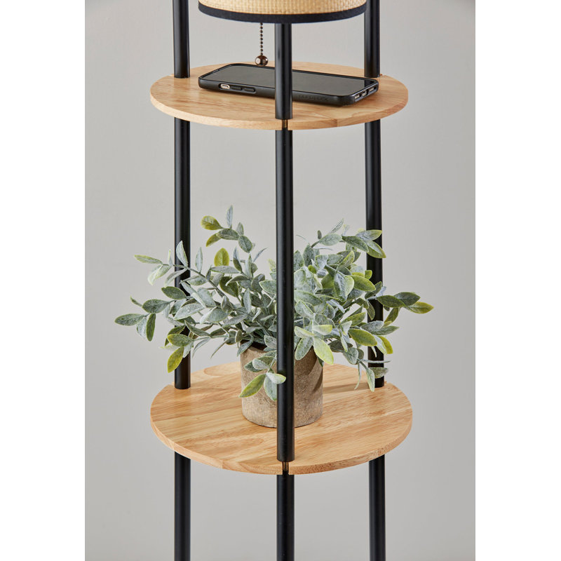 Cylee 68.5'' Black Tray Table Floor Lamp Set