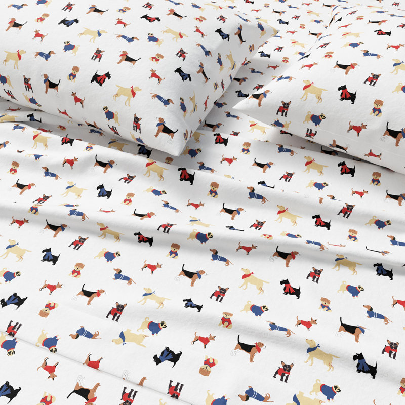 Ensemble de draps de Noël 100% flanelle de coton turc, Merveille d'hiver, Grand avec deux taies d'oreiller