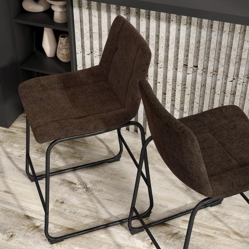 Bexhill Chenille Counter Height Chair, Brown