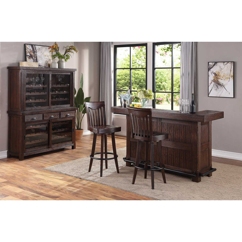 Houts Swivel Solid Wood Counter Stool