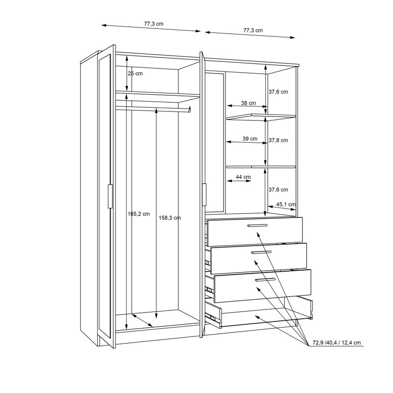 Randin Manufactured Wood Wardrobe