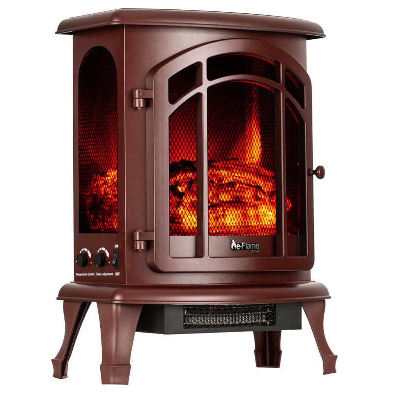 18.5'' W Electric Fireplace with 5118 BTU, Rustic Red