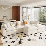 Modern Large U-Shape Sectional Sofa,Sectional Couch with with Removable Ottomans