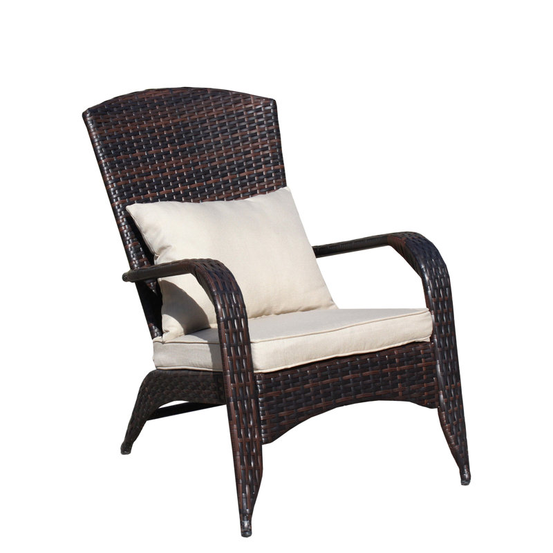 Beige Cushioned Patio Chair For Outdoor Enjoyment. Spacious And Comfortable Design. Pe + Steel . Water & . 250 Lbs Weight Limit. Assembly Required. Tools Supplied Chair. Construction, Capacity.