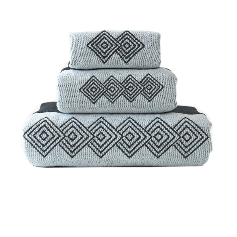 Ensemble de serviettes 100% coton ultra doux 3 pièces Hatchell Décoration, Noir