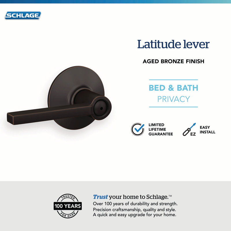 Serrure de lit et de baignoire Latitude, Bronze vieilli