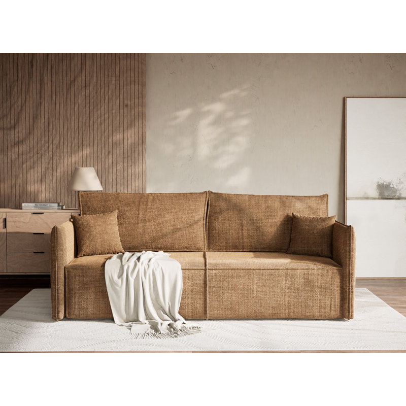 3 Seater Reclining Sofa, Brown Polyester/Chenille