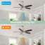 Ventilateur de plafond 52 po avec abat-jour en fer et cristal, télécommande, nickel sable