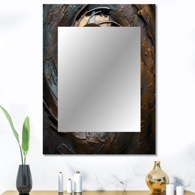 Bronze tourbillon de sagesse tourbillonnante I - abstrait spirales murales, miroir décoratif moderne, impression d'art en métal
