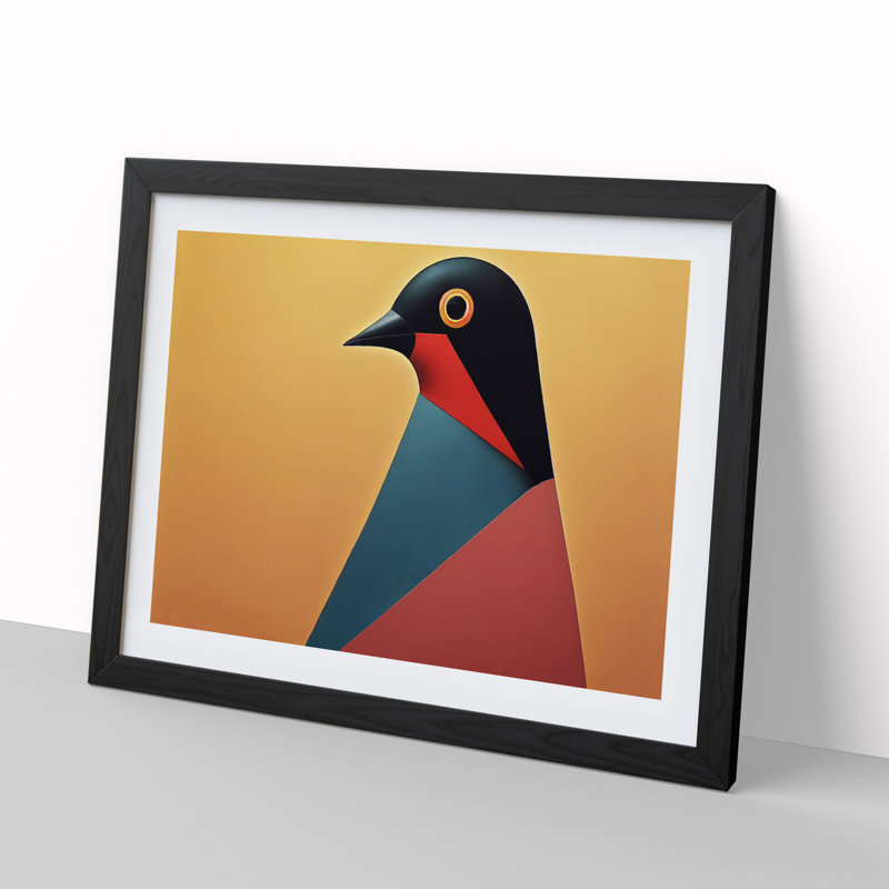 Abstract Pigeon Bird Vol.1 - Framed Print, Black, 46cm H x 64cm W x 2cm D