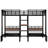 Queen Over Twin & Twin Metal Bunk Bed with Storage Shelves and Stairs-195487259