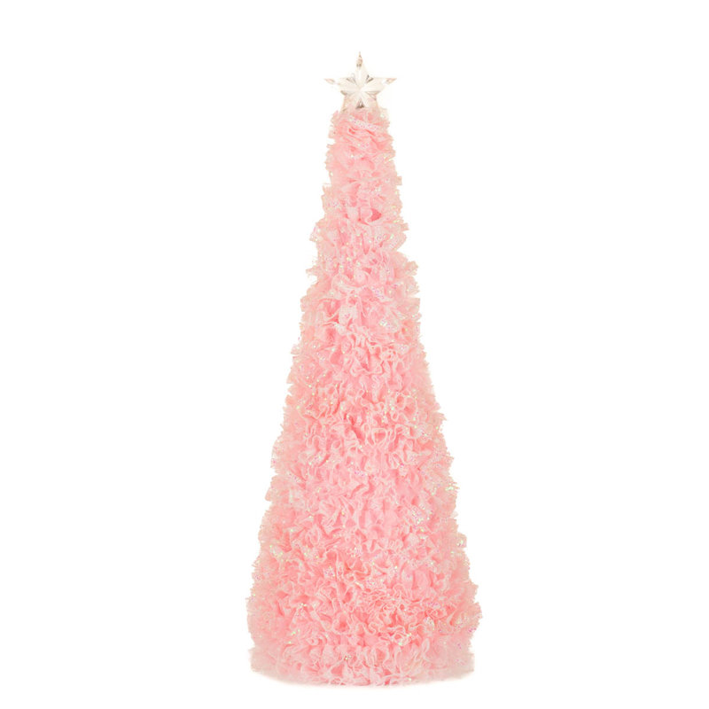 Arbre ruban en tissu avec paquet d'étoiles, Rose