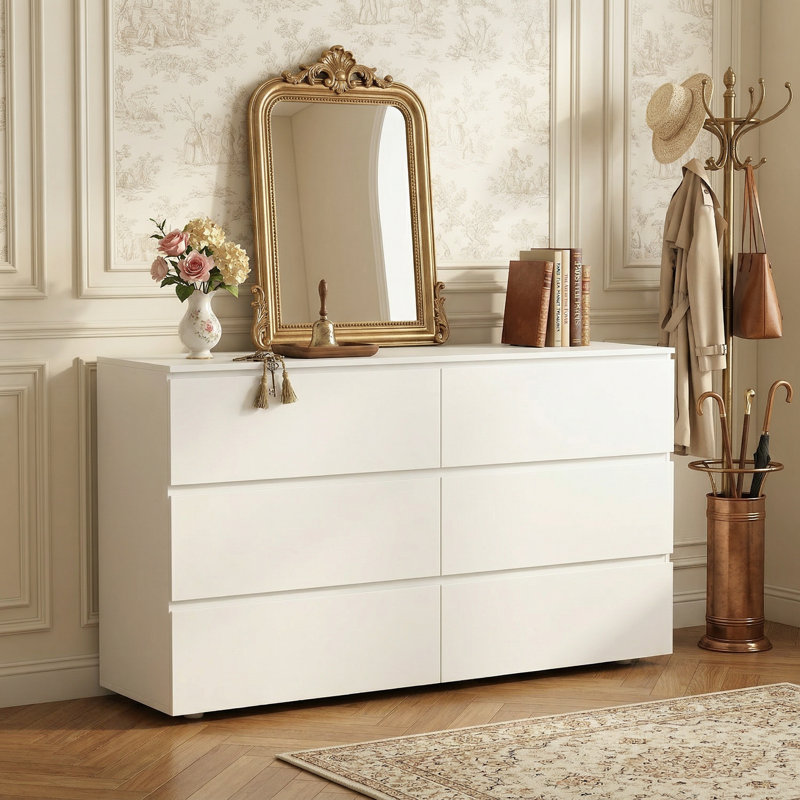 Anastasiya 59'' W 6 - Drawer Dresser, White