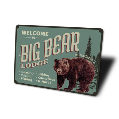 Big Bear Lodge Aluminum Sign