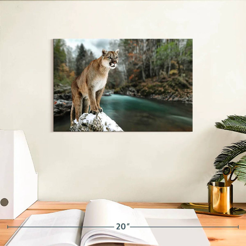 Brampt Cougar By The River, 8" H x 12" W