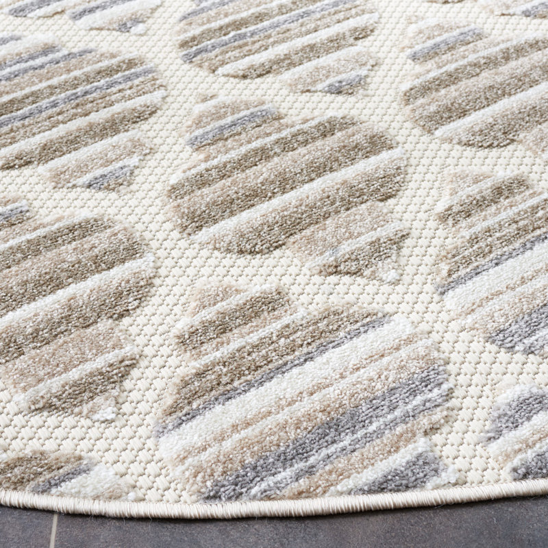 Lonepine Performance Geometric Indoor/Outdoor Area Rug, Square 6'7"