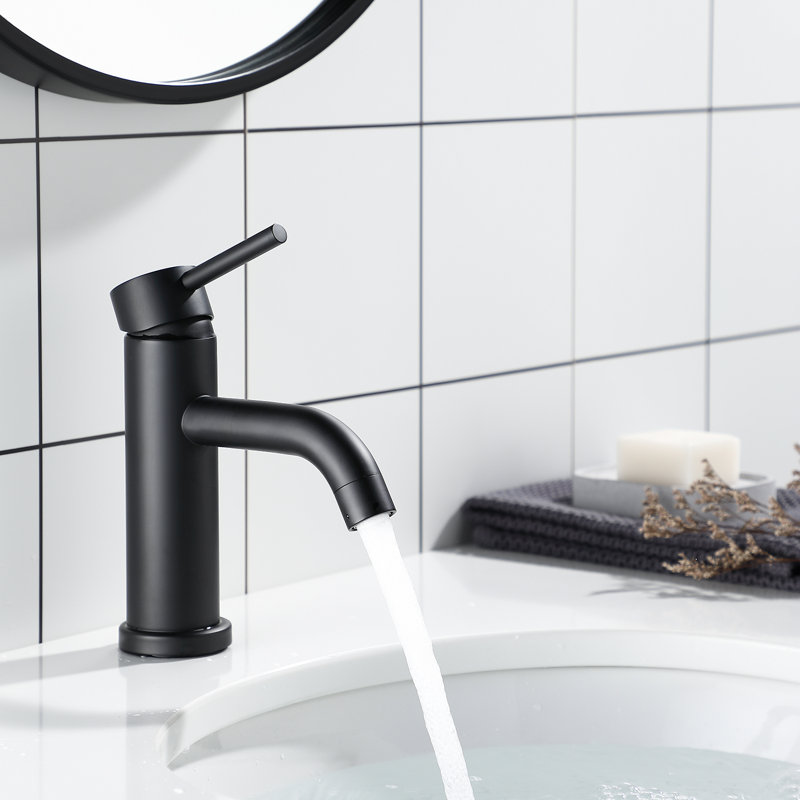 Robinet pour salle de bain à un trou Herold, Noir mat
