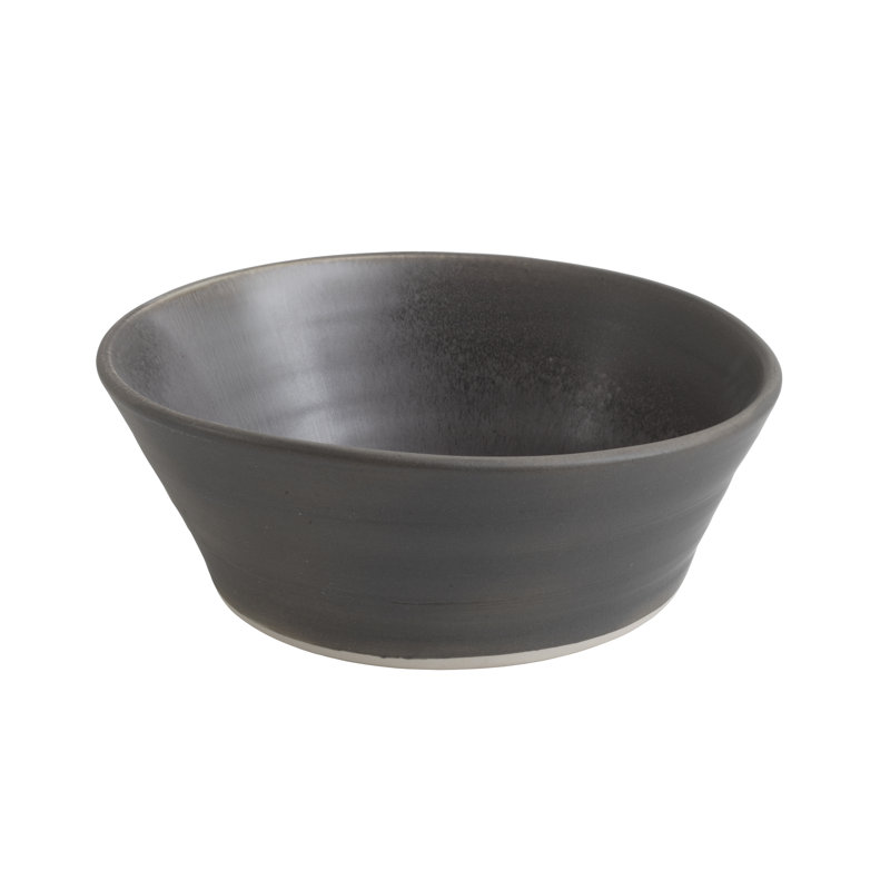 Lena Stoneware Serving Bowl, Charcoal