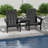 Danese 2-Person Outdoor Adirondack Chair Tête-à-Tête Bench Loveseat Built-In Connecting Table-113257817
