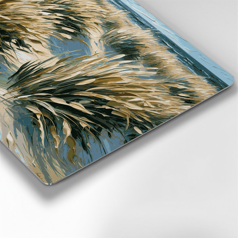 Art mural en métal beige à motif de dunes côtières, H 20 po x l 30 po