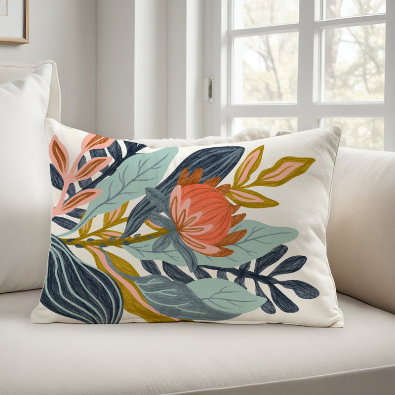 Thersea Floral Reversible Throw Pillow